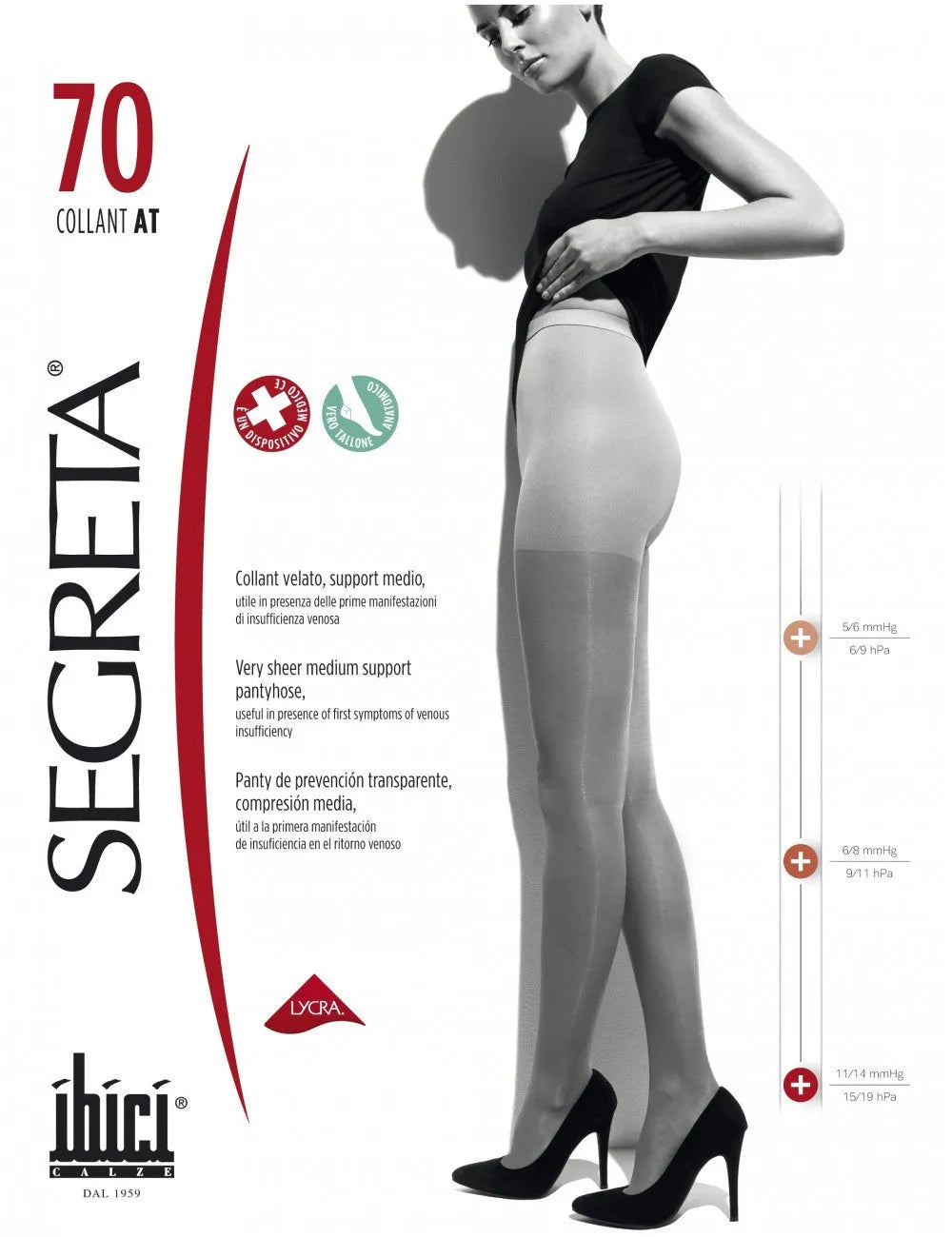 Panty Segreta 70 compresión graduada 11-14 mmHg