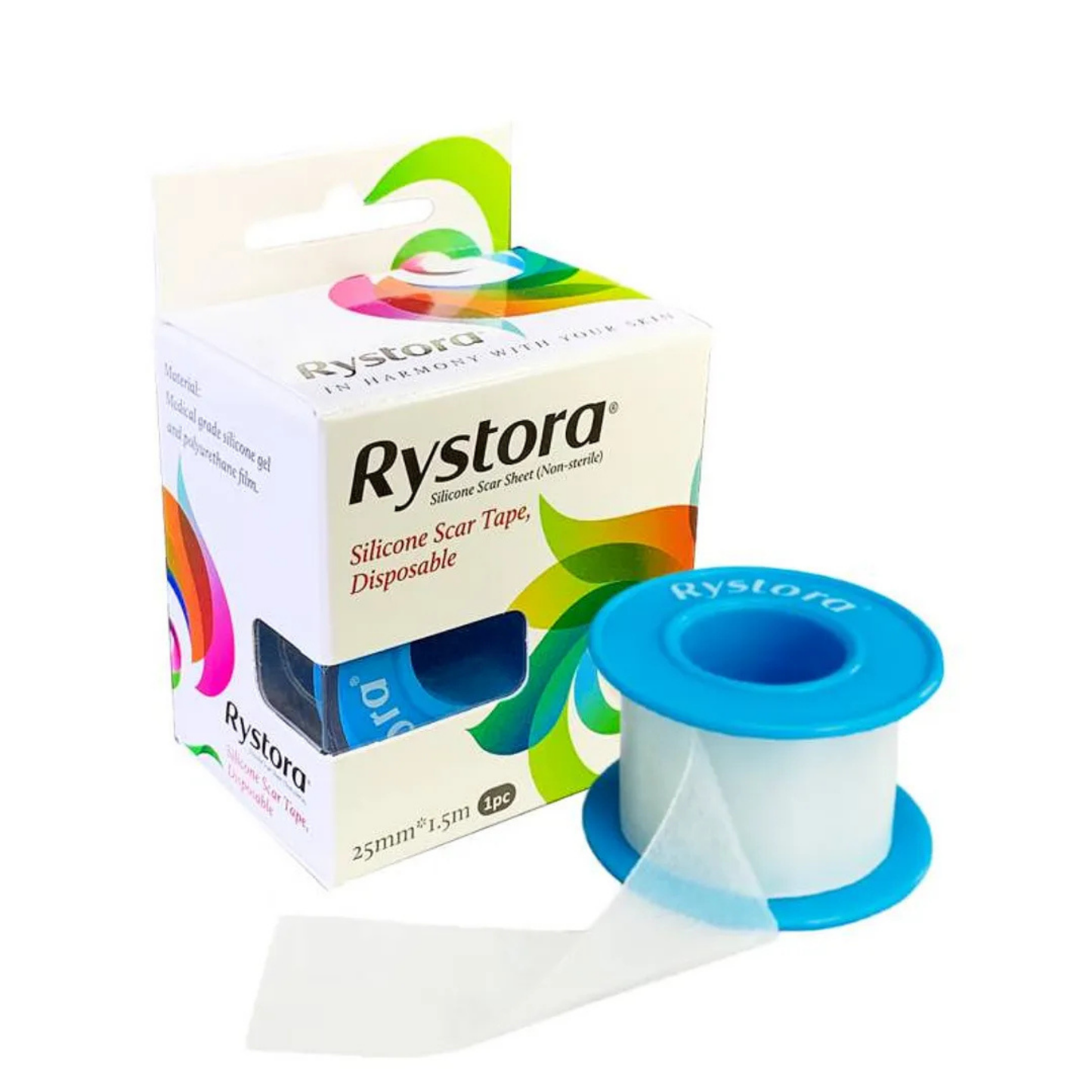 Cinta de Silicona para Cicatrices Rystora 2,5 cm X 1.5 mt.