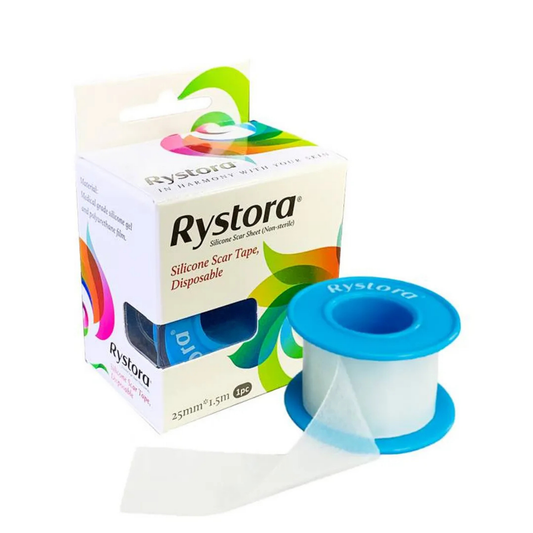 Cinta de Silicona para Cicatrices Rystora 2,5 cm X 1.5 mt.