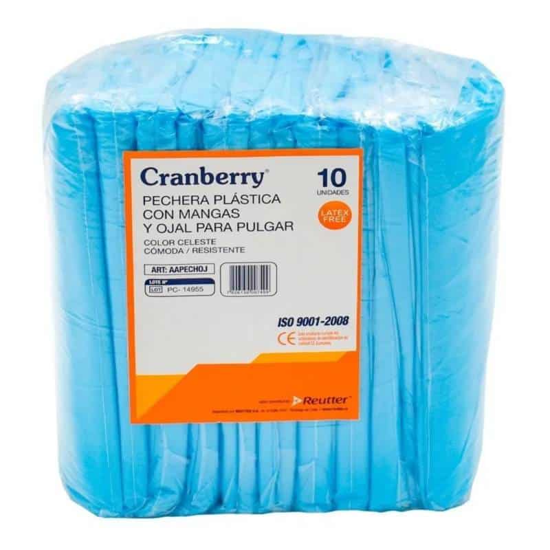 Pechera Desechable con Manga y Ojal Cranberry (Pack 10 un)