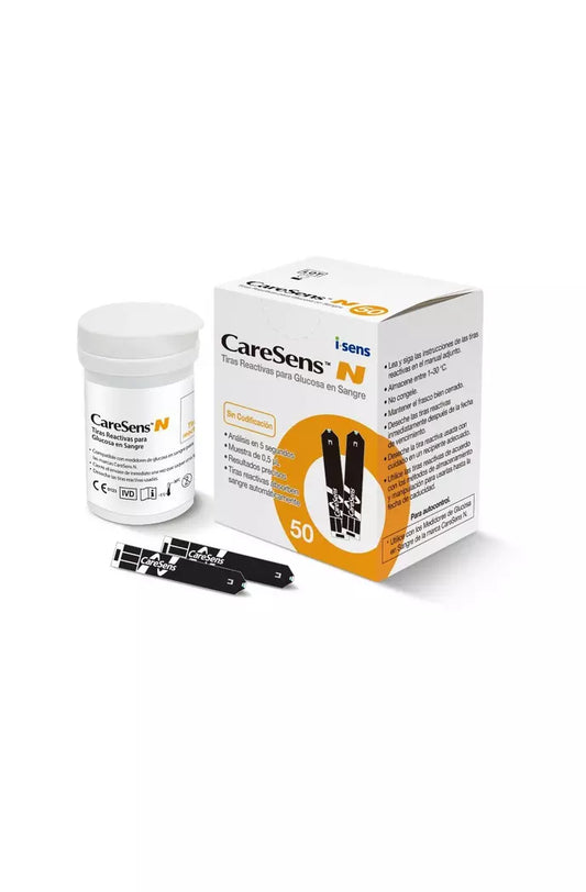 Tiras Reactivas para Glucosa Caresens N 50 Unidades | Control de Glicemia
